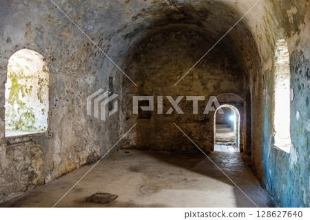 inside view of castle of Porto Palermo, near Himara city, Albanian riviera inside view of castle of Porto Palermo, near Himara city, Albanian riviera 128627640