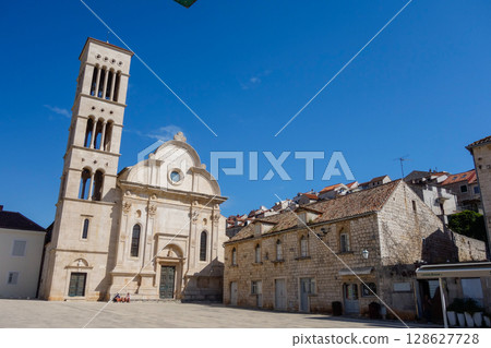 Saint Stephens Cathedral in Hvar town and island, Split Dalmatia County, Croatia Saint Stephens Cathedral in Hvar town and island, Split Dalmatia County, Croatia 128627728