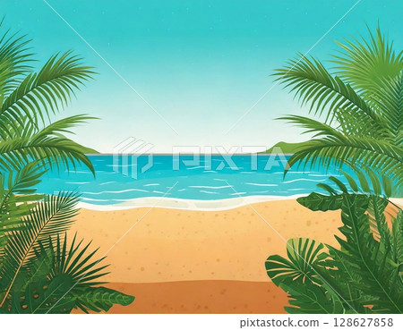 沙灘插圖 128627858