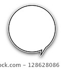 帶有圓角黑線和陰影的簡單對話泡泡 128628086