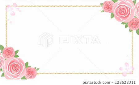 Elegant and romantic rose frame 3 128628311
