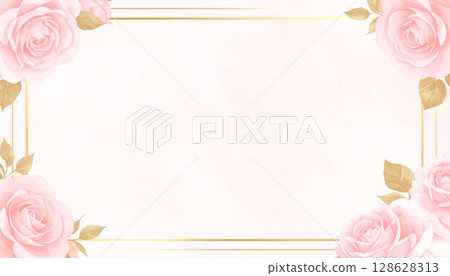 優雅浪漫的玫瑰花框5 128628313