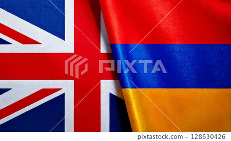 英國和阿拉伯聯合大公國旗幟 128630426