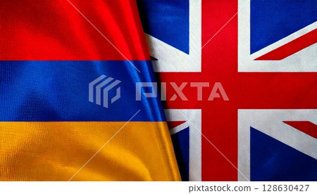 United Kingdom and United Arab Emirates flags 128630427