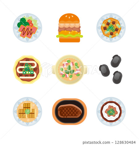Hyogo gourmet illustration set 128630484