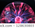 Electrostatic discharge of Tesla coil closeup shot 128630803