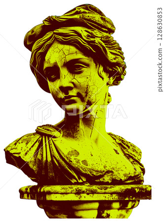 halftone statue of a Roman woman cut out sticker halftone statue of a Roman woman cut out sticker 128630853