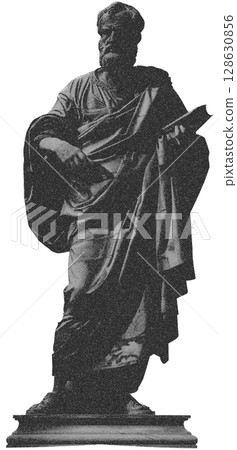 Black and white statue of man sticker admiral cut out 128630856