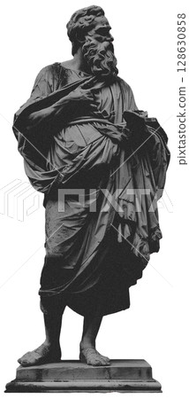 Black and white statue of man sticker admiral cut out 128630858