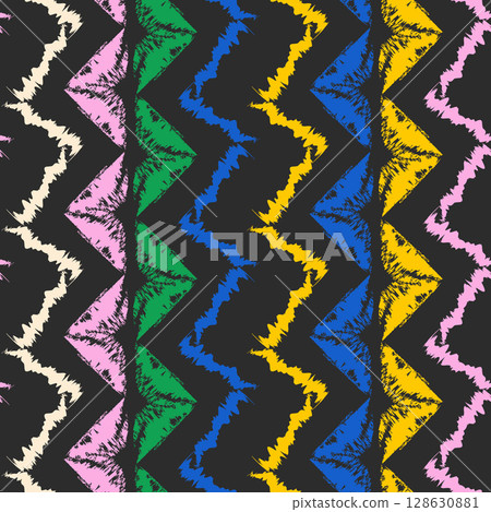 Tribal ethnical geometrical seamless pattern with colorful triangles 128630881