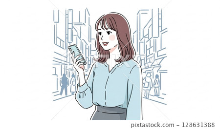 Women calling on a smartphone Women calling on a smartphone 128631388