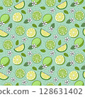 Tropical Fruit Lime Seamless Pattern 128631402