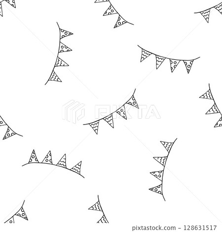 Halloween Monochrome pattern in hand draw style Halloween Monochrome pattern in hand draw style 128631517