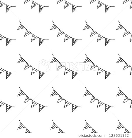 Halloween Monochrome pattern in hand draw style Halloween Monochrome pattern in hand draw style 128631522