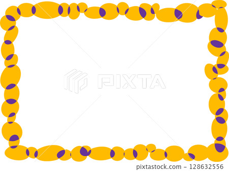 Halloween Frame - Distorted Chain Pattern Frame 6 - Orange and purple chains, white background Halloween Frame - Distorted Chain Pattern Frame 6 - Orange and purple chains, white background 128632556