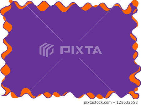 Halloween Frame 8: Orange wave frame on purple background 128632558