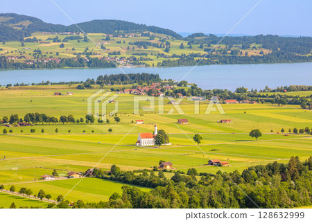 Green Plain and River in Bavaria Green Plain and River in Bavaria 128632999