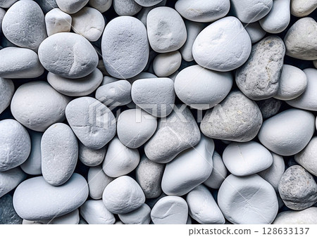 Stones white color and various shape background.White stones texture.Macro.AI Generative 128633137