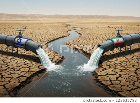 Israel and Iran Water Sharing in Desert 128633758