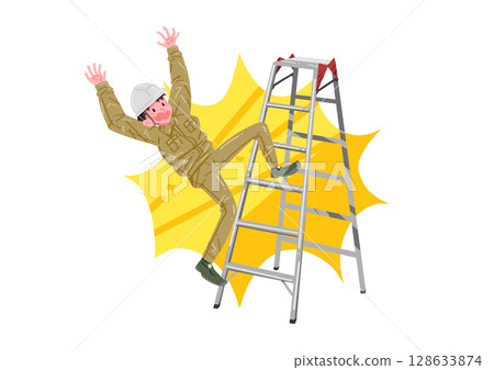 Person falling from step ladder 128633874