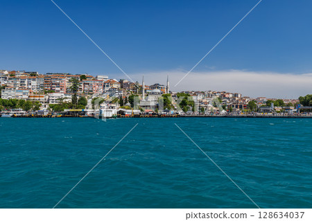 Beautiful Istanbul cityscape view from cruise sailing to Bosphorus,Turkey Beautiful Istanbul cityscape view from cruise sailing to Bosphorus,Turkey 128634037