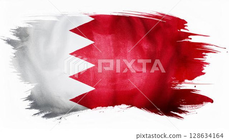 Watercolor Bahrain flag Watercolor Bahrain flag 128634164