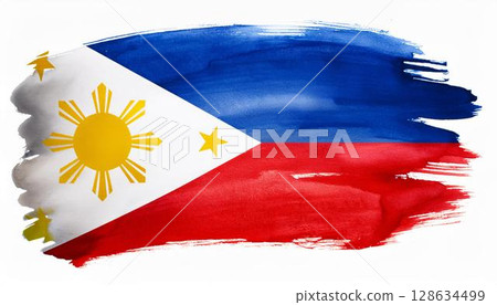 水彩菲律賓國旗 128634499