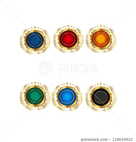 gold best award medal badge with ribbon for success gold best award medal badge with ribbon for success 128634622