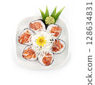 Salmon Maki Japanese food 128634831