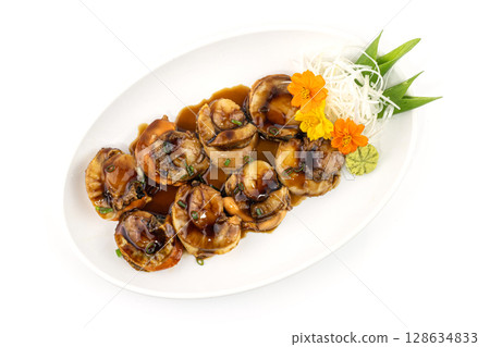 Japanese grilled Scallops with teriyaki sauce Japanese grilled Scallops with teriyaki sauce 128634833