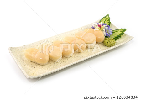 Japanese Hotate Sushi fresh Scallops Japanese Hotate Sushi fresh Scallops 128634834