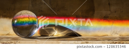 Crystal Ball Rainbow Reflection Abstract Photography Light art hue wall life tone glass image still 128635346