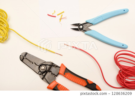 Tools for soldering and processing wires. Tools for soldering and processing wires. 128636209