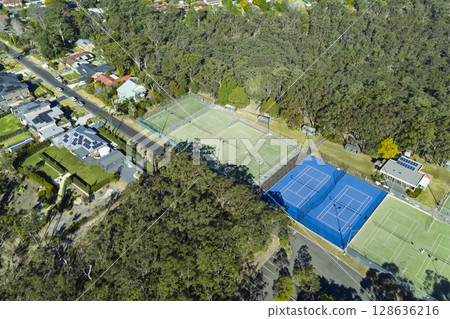 Tennis Courts located amongst lush foliage in the Blue Mountains Tennis Courts located amongst lush foliage in the Blue Mountains 128636216