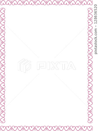 Hearts doodle elements frame. Cute hand drawn empty frame box. Baby shower design 128636520