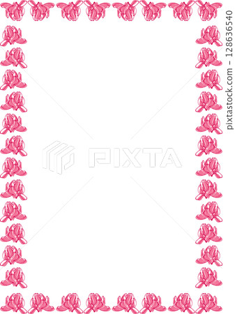 Magnolia flowers frame. Rectangle frame with linear flowers. Cute daisy empty frame box Magnolia flowers frame. Rectangle frame with linear flowers. Cute daisy empty frame box 128636540