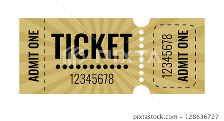 This is a Classic Admit One Ticket, designed for various Events and Entertainments 128636727