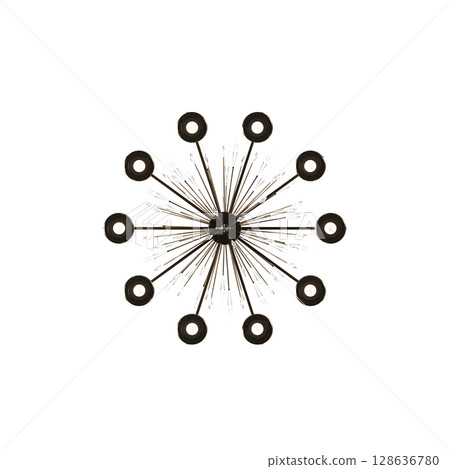 crystal chandelier for the interior isolated on transparent background, home lighting, 3D illustration, cg render 128636780