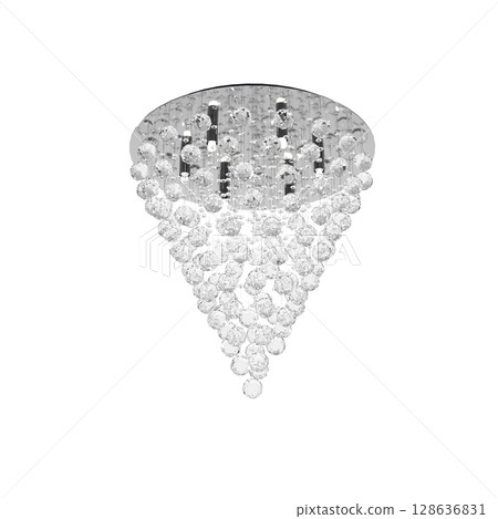crystal chandelier for the interior isolated on transparent background, home lighting, 3D illustration, cg render crystal chandelier for the interior isolated on transparent background, home lighting, 3D illustration, cg render 128636831