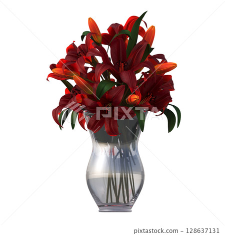 decorative flowers and plants for the interior, isolated on transparent background, 3D illustration, cg render decorative flowers and plants for the interior, isolated on transparent background, 3D illustration, cg render 128637131