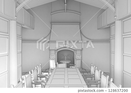 interior visualization, 3D illustration, cg 128637200