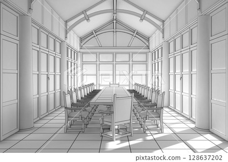 interior visualization, 3D illustration, cg 128637202