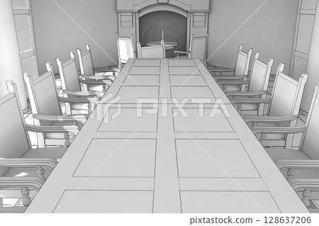 interior visualization, 3D illustration, cg 128637206