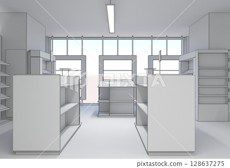 commercial premises, shop, interior visualization, 3D illustration commercial premises, shop, interior visualization, 3D illustration 128637275