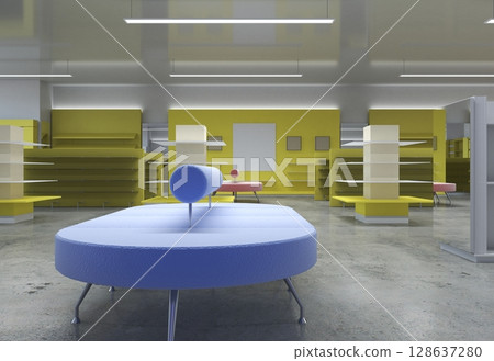 commercial premises, shop, interior visualization, 3D illustration commercial premises, shop, interior visualization, 3D illustration 128637280