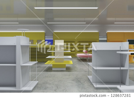 commercial premises, shop, interior visualization, 3D illustration commercial premises, shop, interior visualization, 3D illustration 128637281