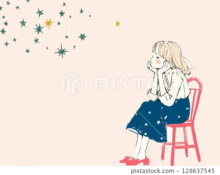 A girl's moment gazing at the stars 128637545
