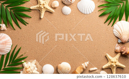 Seashell and corkboard frame 3 128637610
