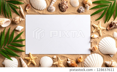 Seashell and corkboard frame 4 128637611