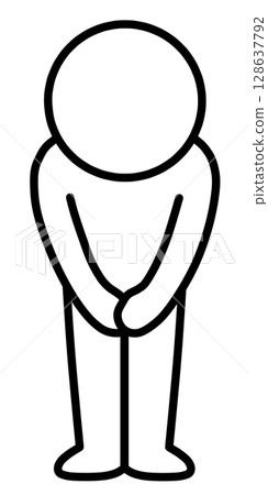 簡筆畫鞠躬 128637792